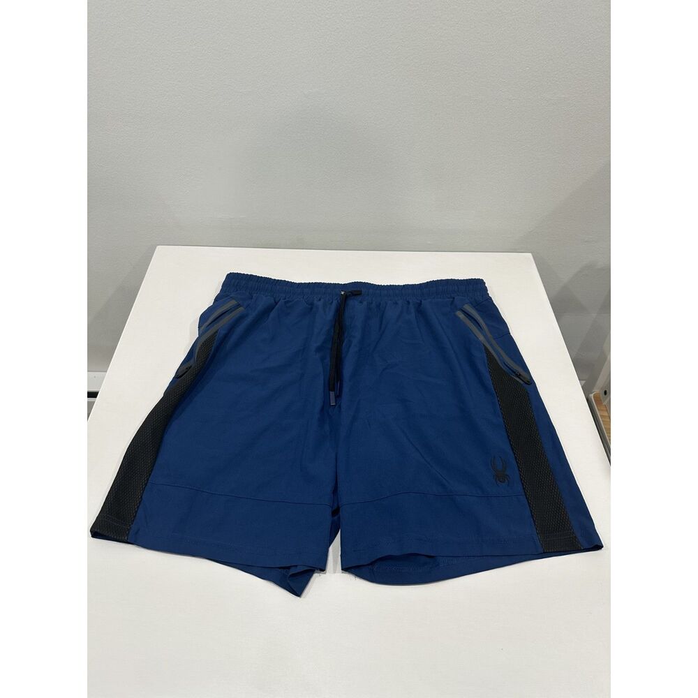 Spyder Men’s Blue Performance Athletic Shorts ProWeb Zip Pockets